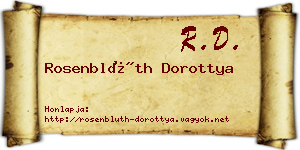 Rosenblüth Dorottya névjegykártya